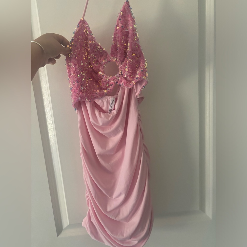 Lucy in the Sky Pink Sequin mini dress